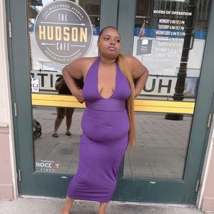 Shein SXY Backless Halter Bodycon Dress